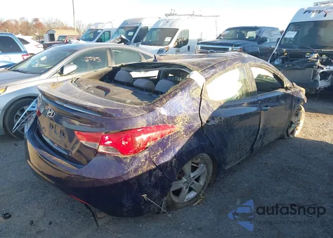 2012 Hyundai Elantra Gls z USA, uszkodzony, nr VIN 5NPDH4AE7CH133924